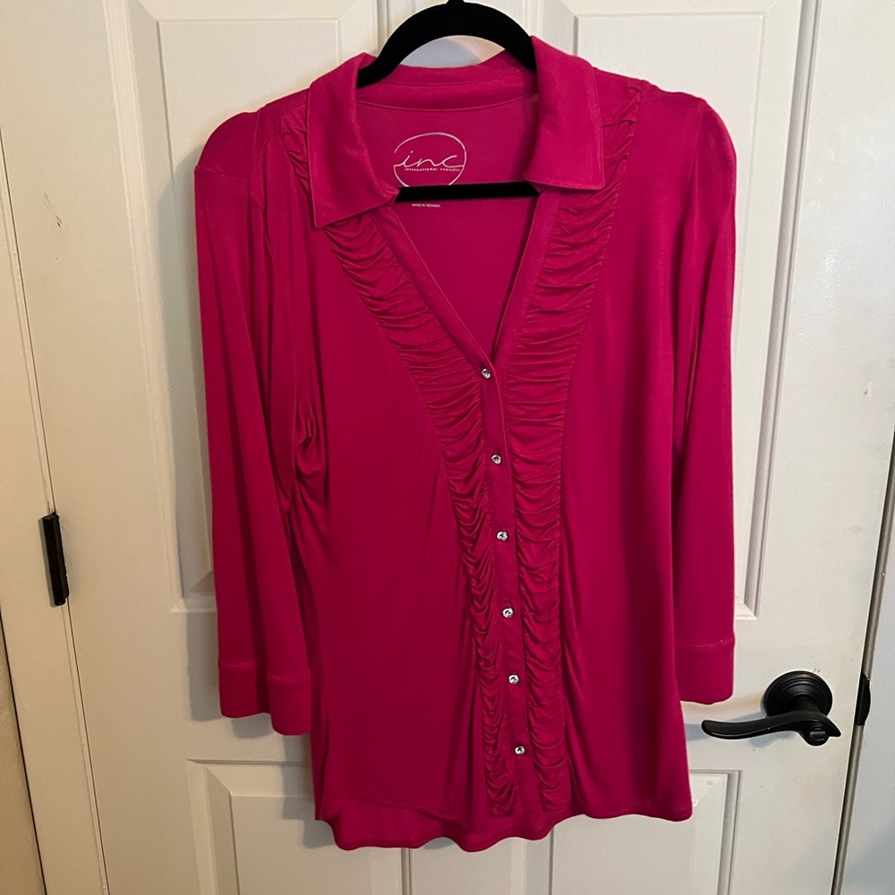 INC Pink 3/4 Sleeve Blouse